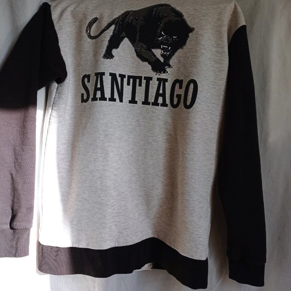 Navy Blue and Heather Gray Fleece Varsity Jacket DIVIDED by H&M size XS - Picture 2 of 7